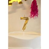 Pekshop 7 Yaş Gold Mum Rakam Pasta Mumu Yaş Mum Gold Renk - Metalik Altın - 1 Adet