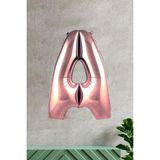 Pekshop A Harfi Rose Gold Folyo Balon 100 cm 40 Inç 1 Metre Baş Harf Balon - Renkli