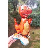 Pekshop Ayaklı Dinazor Folyo Balon 2 Dik Durabilen Masa Üstü Boy Dinozor 45CM - Çok Renkli
