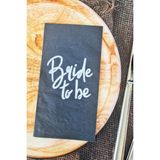 Pekshop Beyaz Bride To Be Baskılı Siyah Peçete Bride Parti Bekarlığa Veda Peçetesi Siyah 20LI