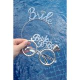 Pekshop Bride Taç ve Gözlük Seti Bride To Be Taç Gözlük Plastik Set Gümüş - 1 Adet