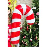 PEKSHOP Büyük Kırmızı Beyaz Baston Şeker Folyo Balon Yılbaşı Süslemesi Büyük Baston Şeker Balon 90cm