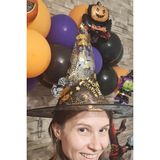 Pekshop Cadılar Bayramı Şapkası Tül Gold Desenli Halloween Şapkası - Çok Renkli - 1 Adet
