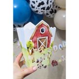 PEKSHOP Çiftlik Konsept Popcorn Kutusu 8 Li Özel Üretim Mısır Kutusu 8 Adet