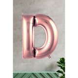 Pekshop D Harfi Rose Gold Folyo Balon 100 cm 40 Inç 1 Metre Baş Harf Balon - Renkli