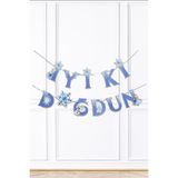 PEKSHOP Elsa Konsept Frozen Karlar Ülkesi Tema İyi Ki Doğdun Banner Elsa Temalı Doğum Günü Süsleri