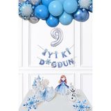 Pekshop Frozen Elsa Tema Doğum Günü Balon Zinciri Seti Masa Üstü Panolar Karlar Ülkesi Konsept Yaş Doğum Günü Balonları - Çok Renkli - 9