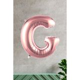 Pekshop G Harfi Rose Gold Folyo Balon 100 cm 40 Inç 1 Metre Baş Harf Balon - Renkli