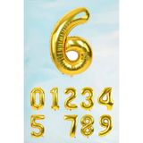 Pekshop Gold Rakam Folyo Balon Büyük Boy Gold Sayı Balonlar 100CM 40INÇ 6