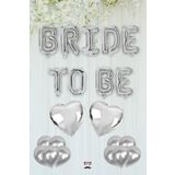 PEKSHOP Gümüş Bride To Be Folyo Balon Seti - Bekarlığa Veda Bride Partisi Balon Süsleme Büyük GÜMÜŞ