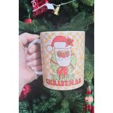 Pekshop Hippie Christmas Retro Tasarım Yılbaşı Hediyesi Kupa Bardak - Beyaz - 300 ml