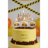 PEKSHOP İnşaat Tema Happy Birthday Mum Seti 4lü İnşaat Tema Doğum Günü Pasta Mum Seti