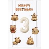 Pekshop Kapibara Doğum Günü Süsleme Seti Balon ve Banner Seti - Çok Renkli - 3