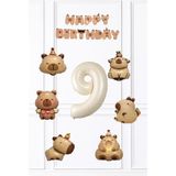 Pekshop Kapibara Doğum Günü Süsleme Seti Balon ve Banner Seti - Çok Renkli - 9