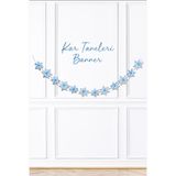 PEKSHOP Kar Taneleri Banner Elsa Temalı Doğum Günü Süsleri