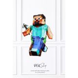 Pekshop Kazmalı Steve Folyo Balon Minecraft Tema Balon Büyük Steve Balon - Çok Renkli