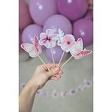 Pekshop Kelebek Tema Kürdan Süsleri Cupcake Süsleri Lüks Büyük Boy 10LU Paket - Çok Renkli