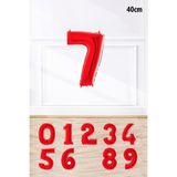 Pekshop Kırmızı Rakam Folyo Balon Kırmızı Yaş Balonu Sayı Balonlar 16 Inç 40 cm - 7