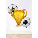 Pekshop Kupa ve futbol topu balonlu futbol tema balon seti şampiyon kupası 2 ad futbol topu balon