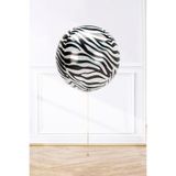 PEKSHOP Küre Zebra Desen Folyo Balon 4D Büyük Boy 55cm