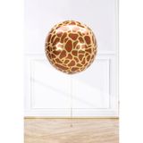 PEKSHOP Küre Zürafa Desen Folyo Balon 4D Büyük Boy 55cm