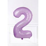 Pekshop Lila Rakam Folyo Balon Lila Yaş Balonu - 2