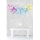 Pekshop Makaron Gökkuşağı Konsept Balon Zinciri Unicorn Temalı Parti Balon Seti 52 Parça - Çok Renkli