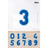 Pekshop Mavi Rakam Folyo Balon Mavi Yaş Balonu Sayı Balonlar 16 Inç 40 cm - 3