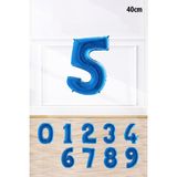 Pekshop Mavi Rakam Folyo Balon Mavi Yaş Balonu Sayı Balonlar 16 Inç 40 cm - 5