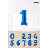 PEKSHOP Mavi Renk 1 Yaş Rakam Folyo Balon Mavi 1 Yaş Balonu Sayı Balonlar 16 Inç 40 Cm
