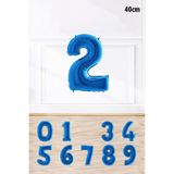 PEKSHOP Mavi Renk 2 Rakam Folyo Balon Mavi 2 Yaş Balonu Sayı Balonlar 16 Inç 40 Cm