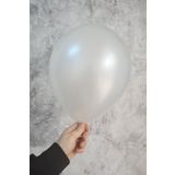 PEKSHOP Metalik Beyaz Balon 12'' 30 cm Metalik Balon 10lu Paket