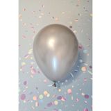 PEKSHOP Metalik Gümüş Balon 12" 30 Cm Metalik Balon 10lu Paket