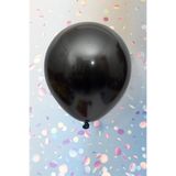 PEKSHOP Metalik Siyah Balon 12" 30 Cm Metalik Balon 10lu Paket