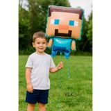 PEKSHOP Minecraft Steve Folyo Balon Doğum Günü Balonu