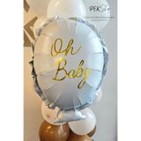 PEKSHOP Oh Baby Yazılı Baby Shower Cinsiyet Partisi Balonu 64x51cm