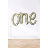 PEKSHOP One Folyo Balon GÜMÜŞ İtalik Birleşik 1 Yaş Balonu 110cm