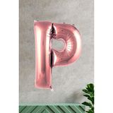 Pekshop P Harfi Rose Gold Folyo Balon 100 cm 40 Inç 1 Metre Baş Harf Balon - Renkli