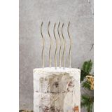 PEKSHOP Pasta Mumu Spiral Gold Renk Mum 6 lı Altın Kıvrık Mum