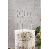 PEKSHOP Pasta Mumu Spiral Gümüş Renk Mum 6 lı Gümüş Kıvrık Mum