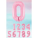 Pekshop Pembe Rakam Balonlar 75CM Dev Uçan Sayı Balon - 0