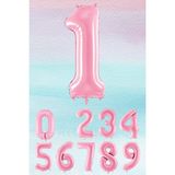 Pekshop Pembe Rakam Balonlar 75CM Dev Uçan Sayı Balon - 1