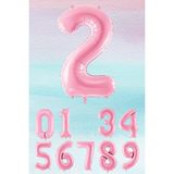 Pekshop Pembe Rakam Balonlar 75CM Dev Uçan Sayı Balon - 2