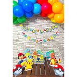 Pekshop Pokemon Konsept Doğum Günü Balon Zinciri ve Süsleme Seti