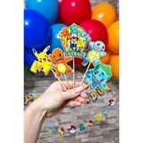 Pekshop Pokemon Konsept Kürdan Süsleri Cupcake Süsleri Büyük Boy 10LU Paket - Çok Renkli