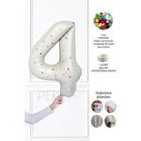 Pekshop Rengarenk Ponpon Süslemeli Retro Krem Yaş Balonu 80 cm - 4