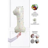 PEKSHOP Rengarenk Ponpon Süslemeli Retro Krem Yaş Balonu 80cm