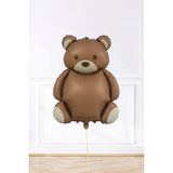 Pekshop Retro Büyük Ayı Teddy Bear Folyo Balon 65X90 cm - Kahverengi