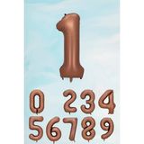 Pekshop Retro Çikolata Kahve Rakam Balon 80 cm - Kahverengi - 1