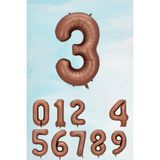 Pekshop Retro Çikolata Kahve Rakam Balon 80 cm - Kahverengi - 3
